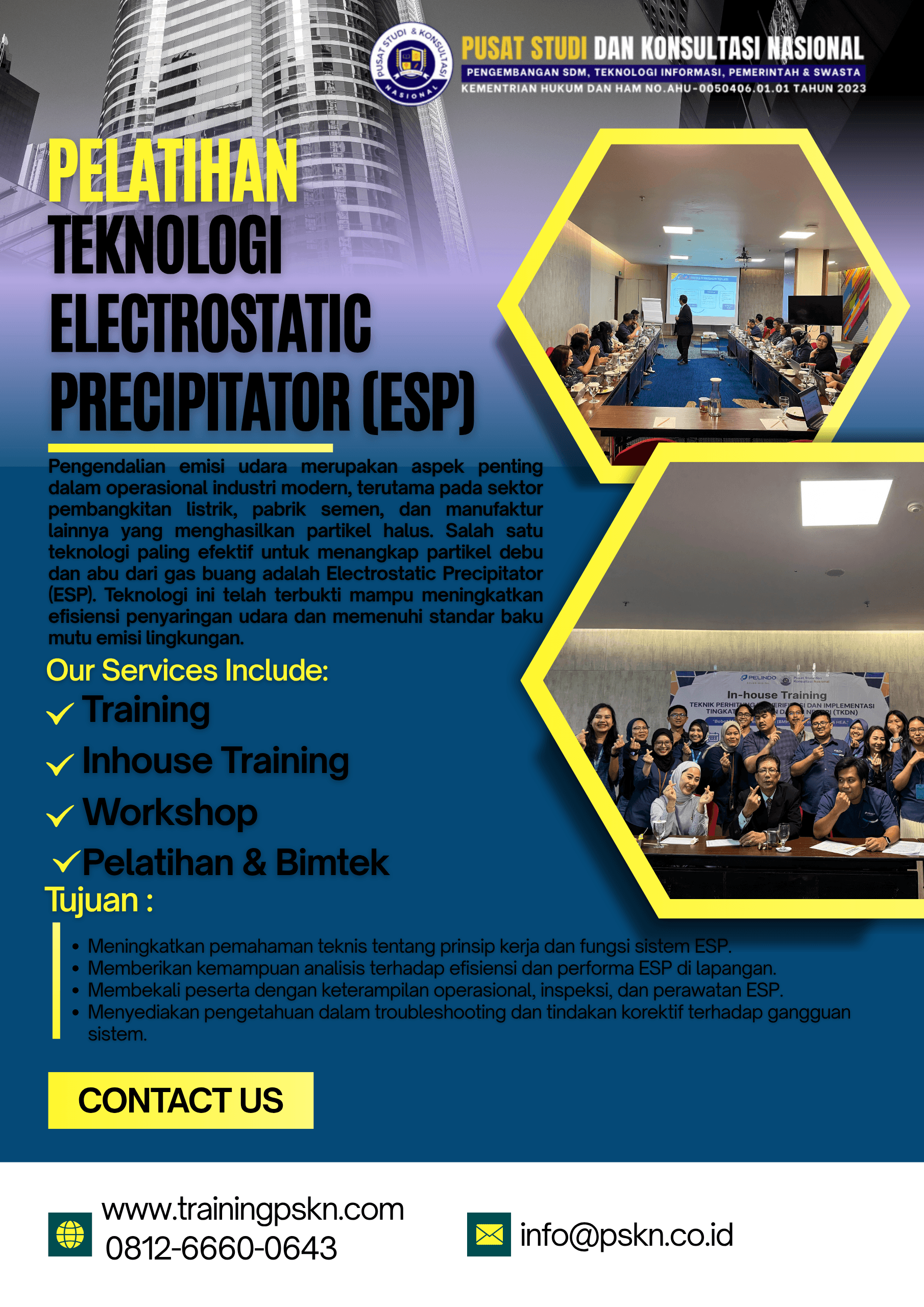 Pelatihan Teknologi Electrostatic Precipitator (ESP) Pelatihan Teknologi Electrostatic Precipitator