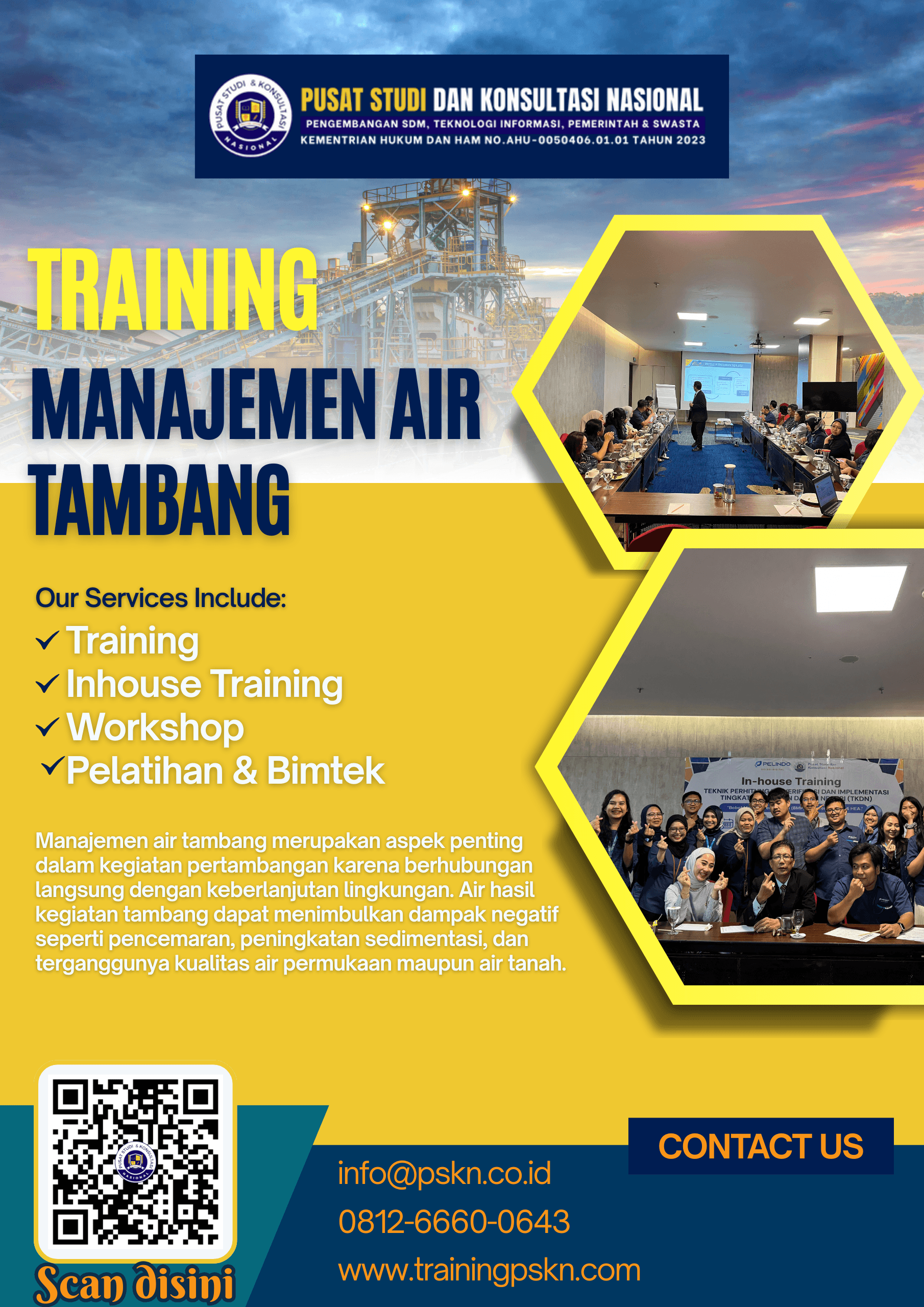PELATIHAN MANAJEMEN AIR TAMBANG