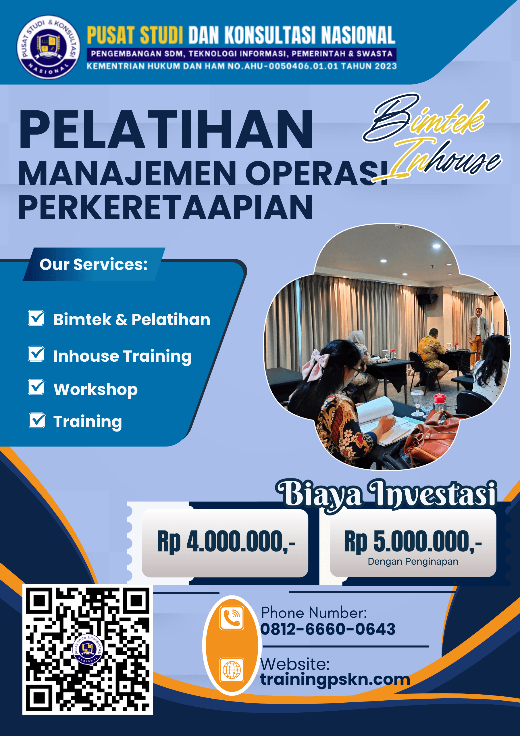 PELATIHAN MANAJEMEN OPERASI PERKERETAAPIAN