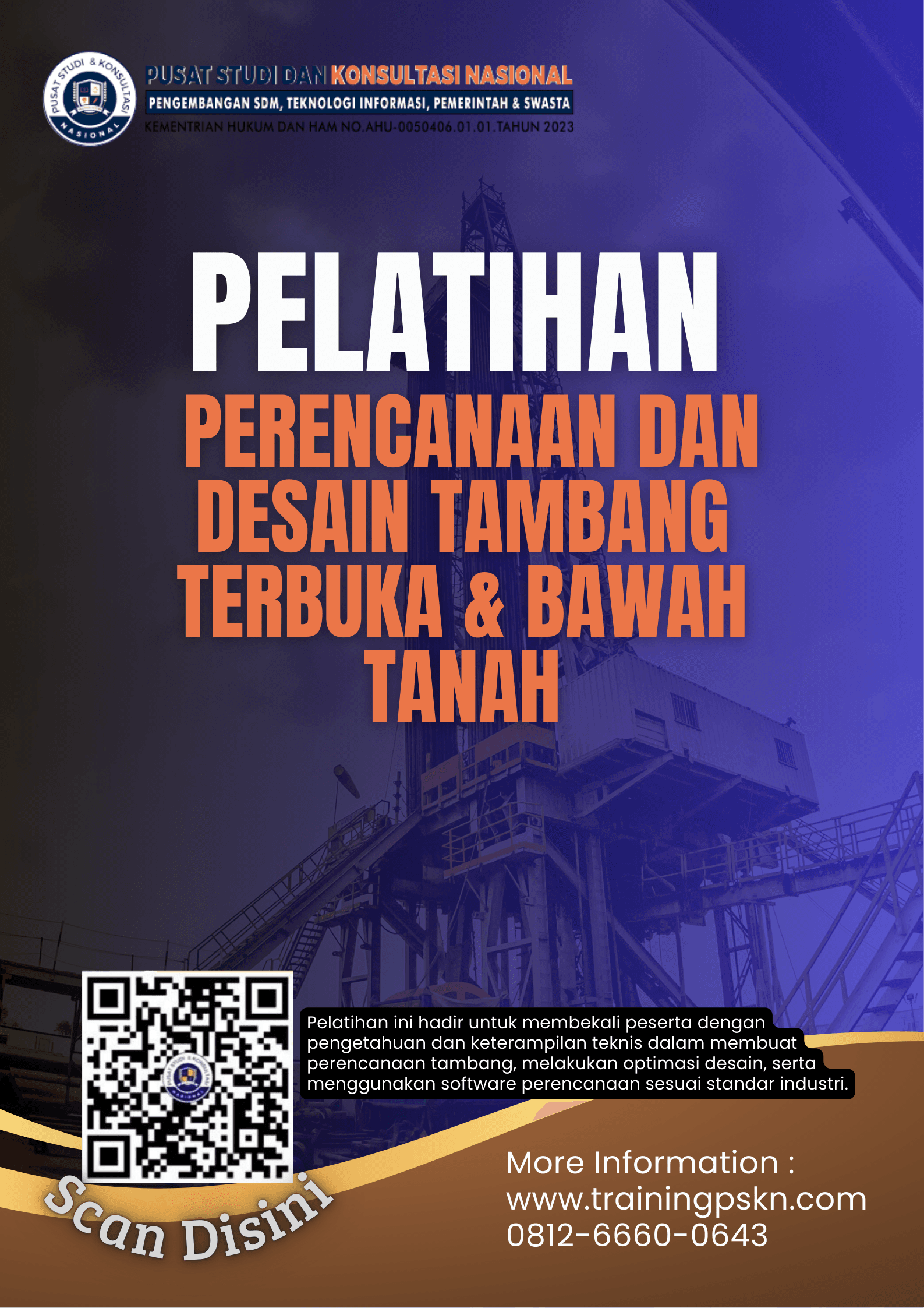Pelatihan Perencanaan dan Desain Tambang Terbuka & Bawah Tanah