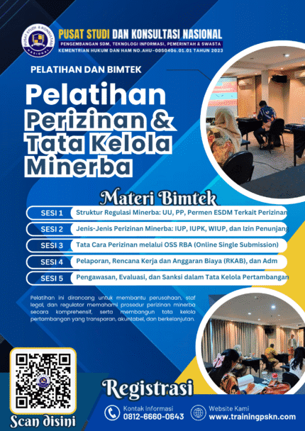 Pelatihan Perizinan & Tata Kelola Minerba