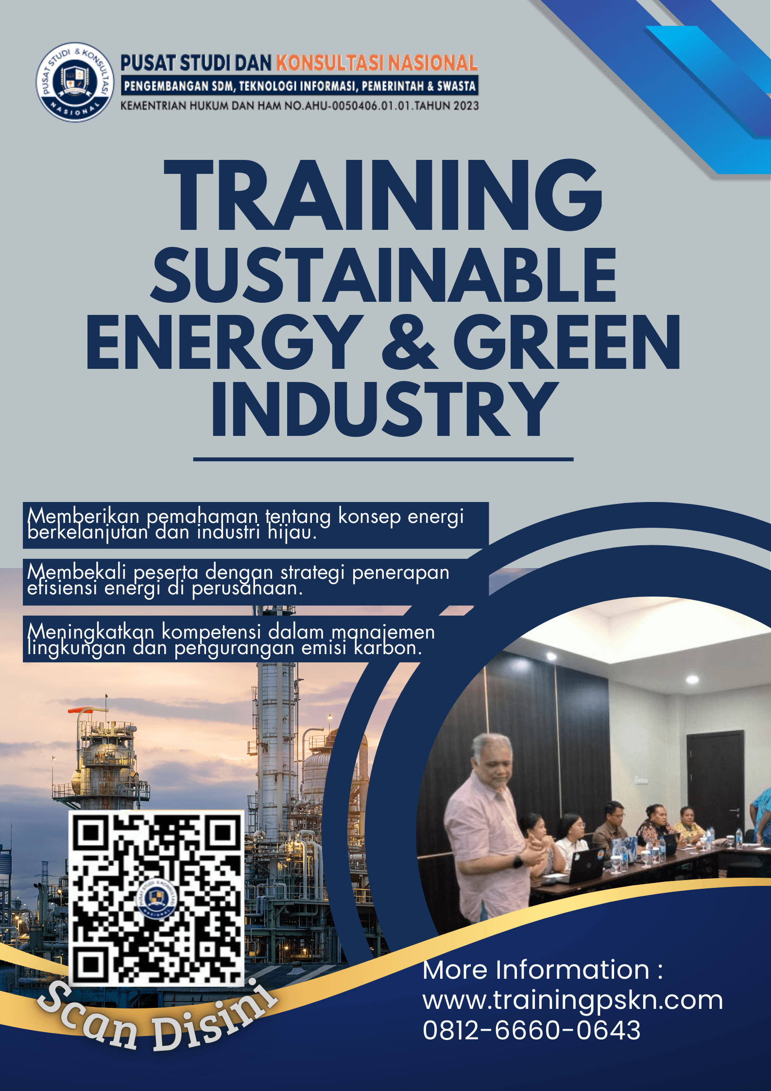 TRAINING SUSTAINABLE ENERGY DAN GREEN INDUSTRY TRAINING SUSTAINABLE ENERGY DAN GREEN INDUSTRY