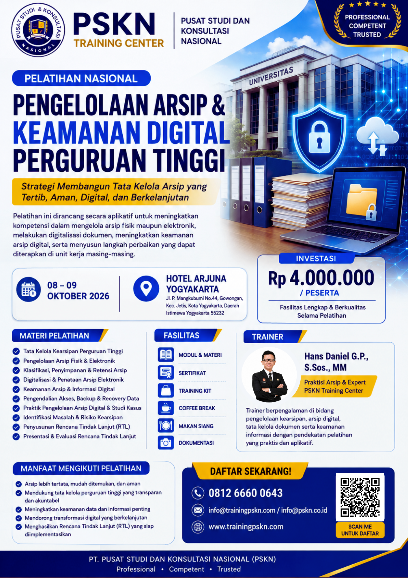 Pelatihan Pengelolaan Arsip & Keamanan Digital Perguruan Tinggi