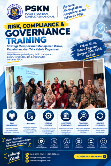 Risk, Compliance & Governance Training: Strategi Memperkuat Manajemen Risiko, Kepatuhan, dan Tata Kelola Organisasi