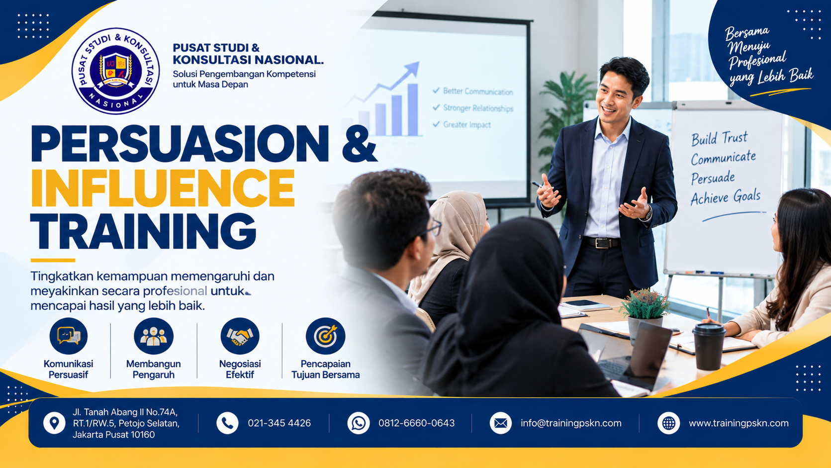 Pelatihan Persuasi dan Pengaruh Profesional Persuasion & Influence Training: Meningkatkan Kemampuan Memengaruhi dan Meyakinkan Secara Profesional - Gambar 1